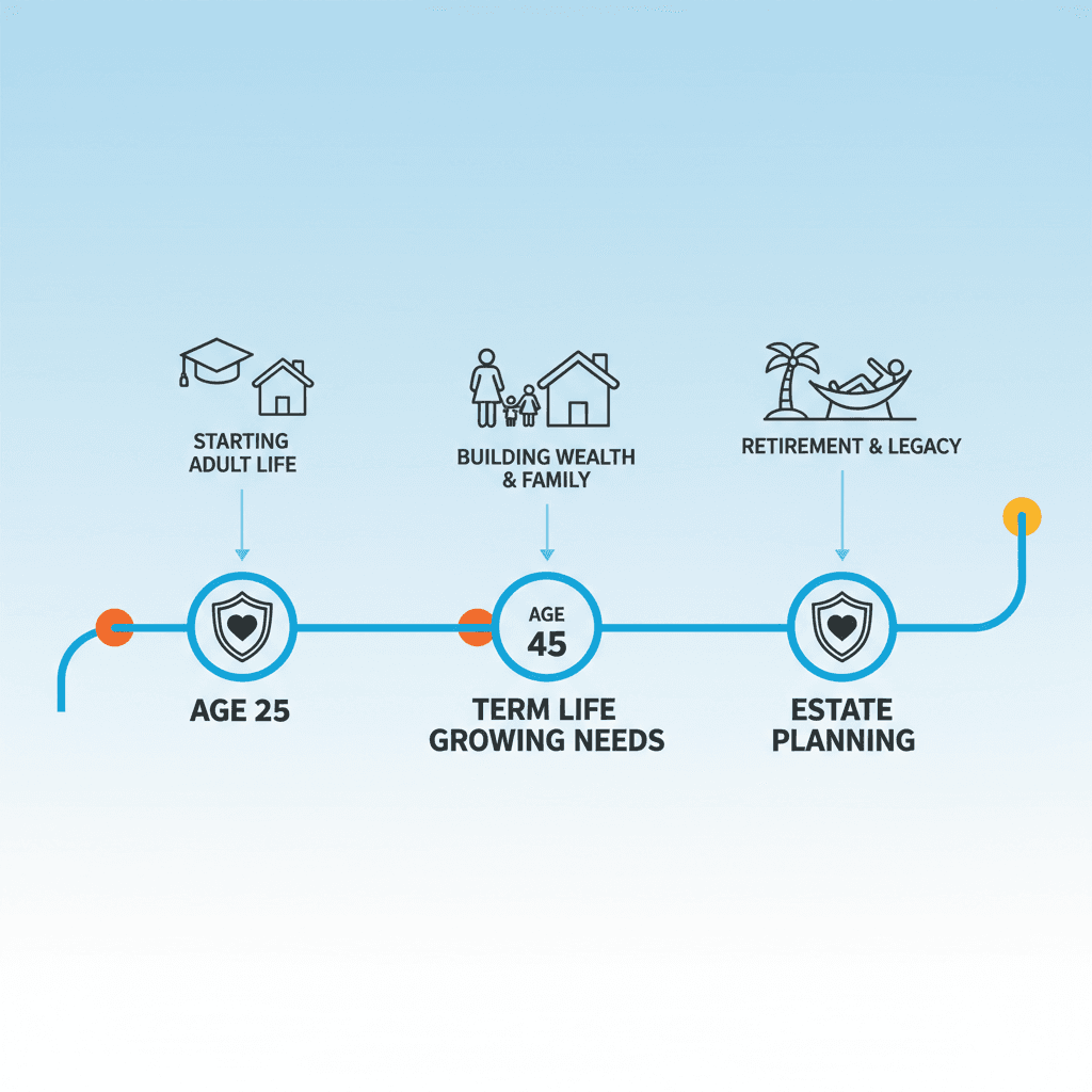 Life stages and insurance coverage timeline