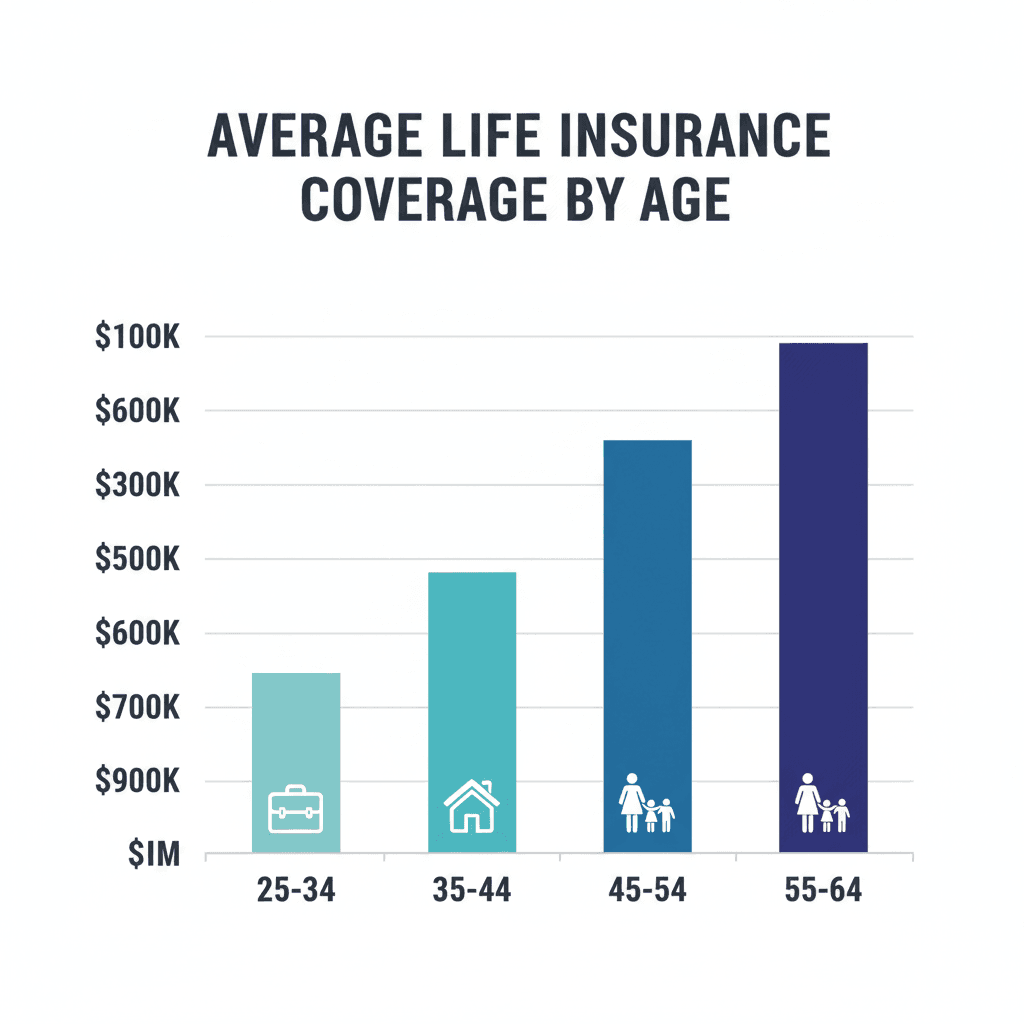 Average life insurance coverage amounts by age group